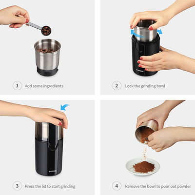 良い粉のコーヒー豆のナットのニンニクSasilのために取り外し可能な電気ナッツ・グラインダー機械70g