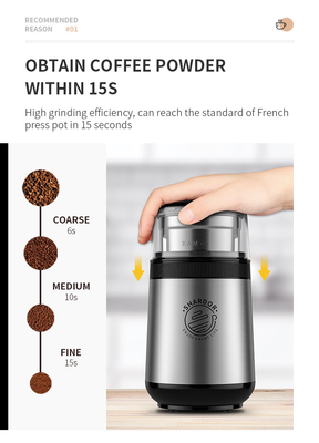 トウモロコシのスパイスのコーヒー豆の粉砕機機械取り外し可能なボールの携帯用電気ぎざぎざの粉砕機