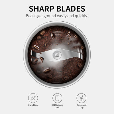 黒く強力なモーター注文のコーヒー豆挽器のステンレス鋼の刃の豆のくだらないスパイス