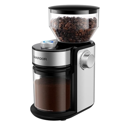 12のコップの電気刃のぎざぎざのコーヒー豆挽器16の粉砕の設定の安全性ロックのぎざぎざの平らな銀