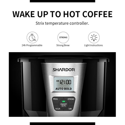 自動車はステンレス鋼の滴りのコーヒー メーカー1.8Lに12個のコップの黒を注ぐ