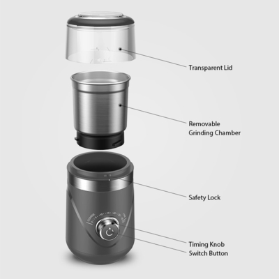 小型豆の注文のコーヒー豆挽器の粗くか良く取り外し可能なコップの電気ぎざぎざの製造所