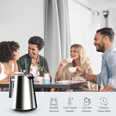 1000ML自動フランスの出版物のコーヒー メーカー旅行ステンレス鋼の二重壁