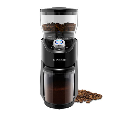 220ボルトのShardorのLEDライトが付いている円錐ぎざぎざのコーヒー豆挽器150Wのステンレス鋼